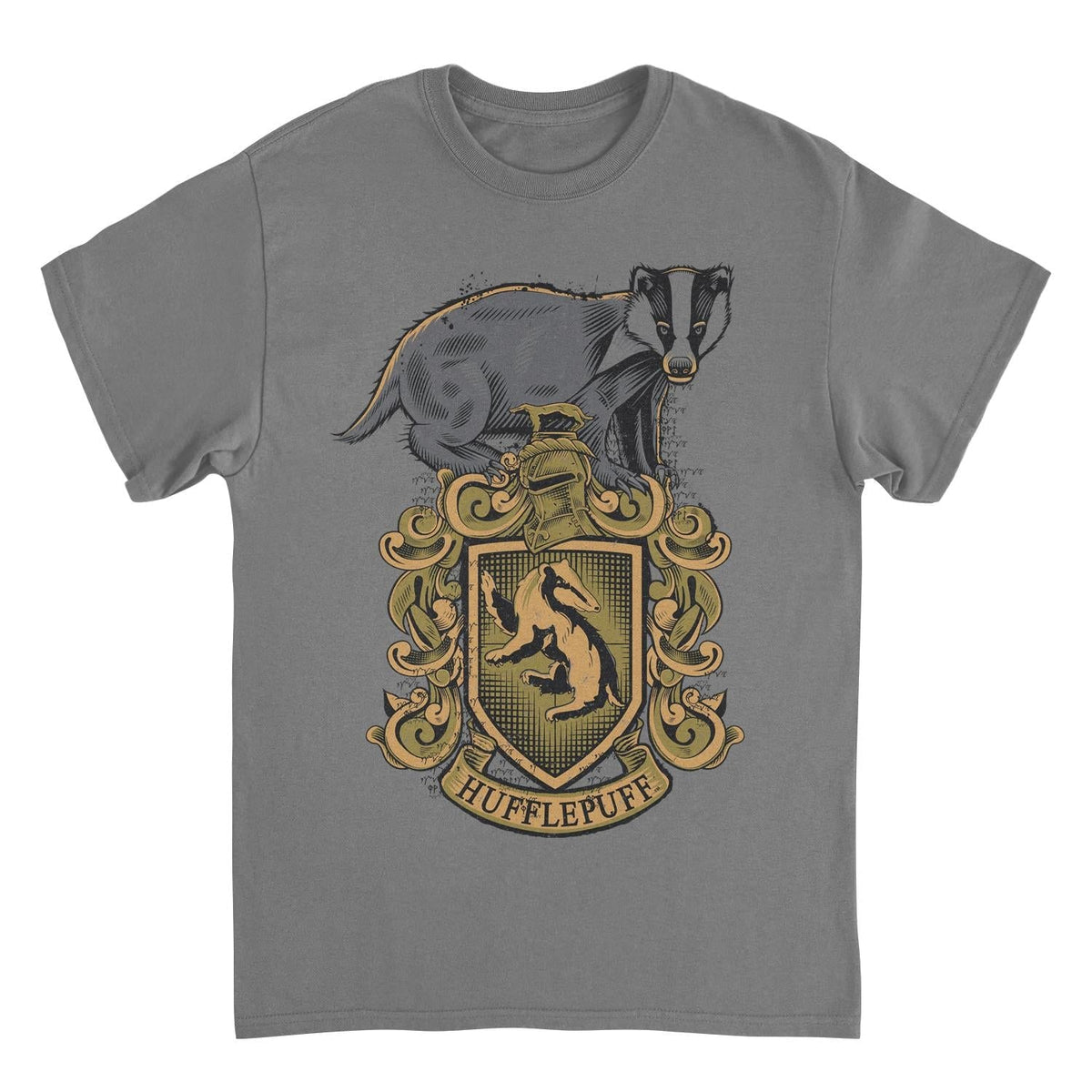 Harry Potter Hufflepuff Mascot Emblem Charcoal T-Shirt